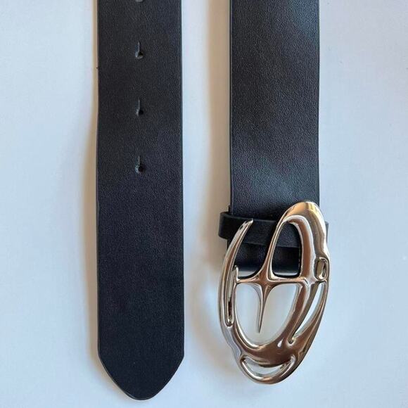 Chrome Star Black Silver Belt – Futuristic Grunge Emo Style, Unisex, Brand New - Picture 3 of 10